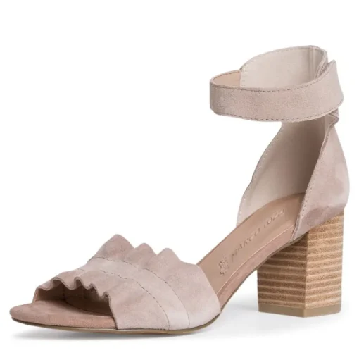 MARCO TOZZI Sandalette Leder Blockabsatz braun beige S12 2-2-28398-28