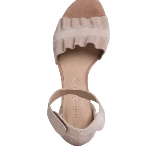 MARCO TOZZI Sandalette Leder Blockabsatz braun beige S12 2-2-28398-28