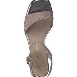 Marco Tozzi Sandalette Strassverzierungen beige S14 2-28331-42