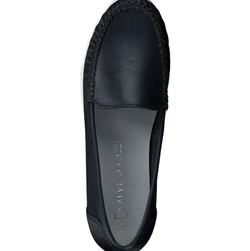 Marco Tozzi Slipper Loafer Leder weiß schwarz S14 2-24600-42