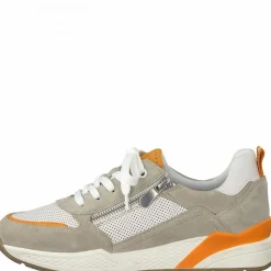 Marco Tozzi Sneaker Schnürer Reißverschluss beige orange 2-2-23735-26