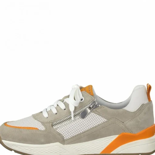 Marco Tozzi Sneaker Schnürer Reißverschluss beige orange 2-2-23735-26