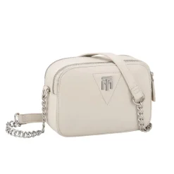 Marco Tozzi Umhängetasche Kettendetails beige schwarz S22 2-2-61011-29