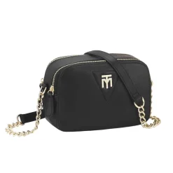 Marco Tozzi Umhängetasche Kettendetails beige schwarz S22 2-2-61011-29