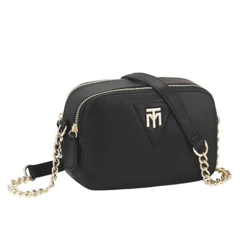 Marco Tozzi Umhängetasche Kettendetails beige schwarz S22 2-2-61011-29