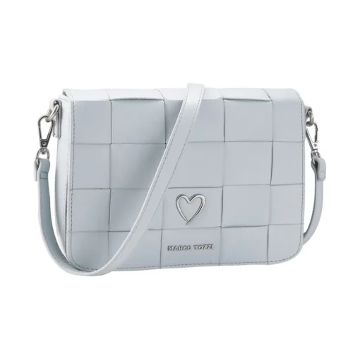 Marco Tozzi Umhängetasche Flechtoptik Herz beige, blau schwarz S14 2-2-61035-20