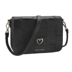 Marco Tozzi Umhängetasche Flechtoptik Herz beige, blau schwarz S14 2-2-61035-20
