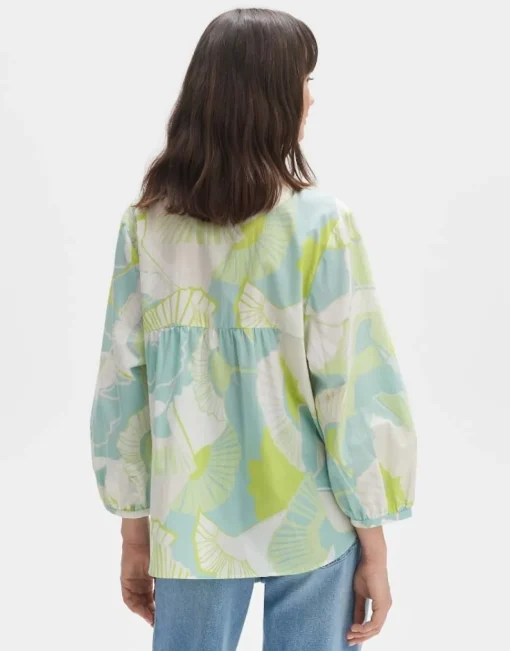 OPUS Bluse FAOMI NATURE Loose aus BCI Cotton grün S14 10163812160254