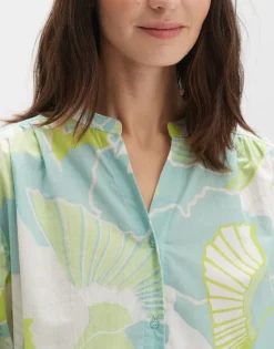 OPUS Bluse FAOMI NATURE Loose aus BCI Cotton grün S14 10163812160254