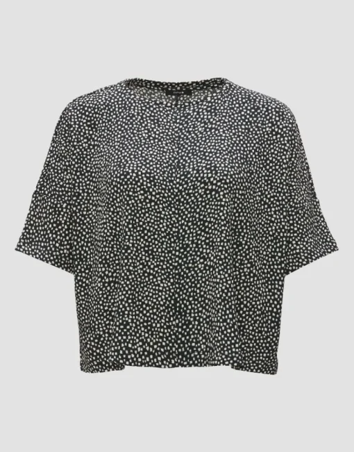 OPUS Boxyshirt SULIKI SPOT Loose Allover- Print beige grün S14 10179812291100