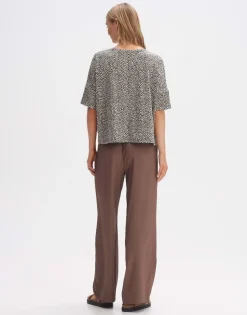 OPUS Boxyshirt SULIKI SPOT Loose Allover- Print beige grün S14 10179812291100