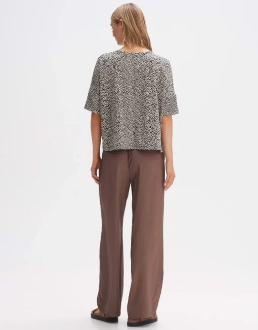 OPUS Boxyshirt SULIKI SPOT Loose Allover- Print beige grün S14 10179812291100