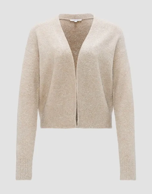 OPUS Cardigan DAMETTA Glitzer- Details beige S24 10349811875100