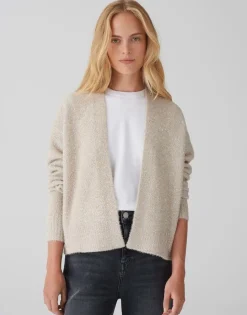 OPUS Cardigan DAMETTA Glitzer- Details beige S24 10349811875100