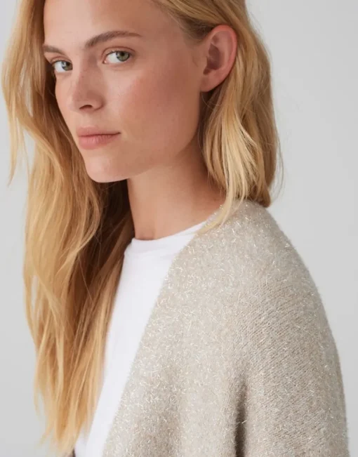 OPUS Cardigan DAMETTA Glitzer- Details beige S24 10349811875100