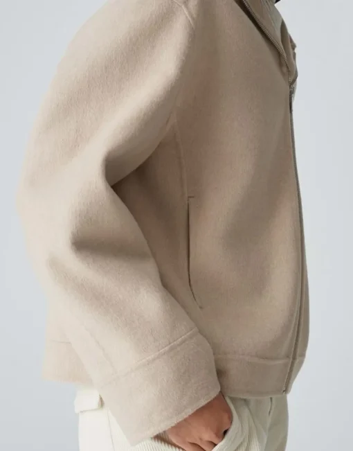 OPUS Damen Blazerjacke JETTY Wollmix beige S24 10334812558298