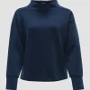 OPUS Damen Pullover Sweatshirt GALONINE Stehkragen Modalmix blau S15 1035394829100