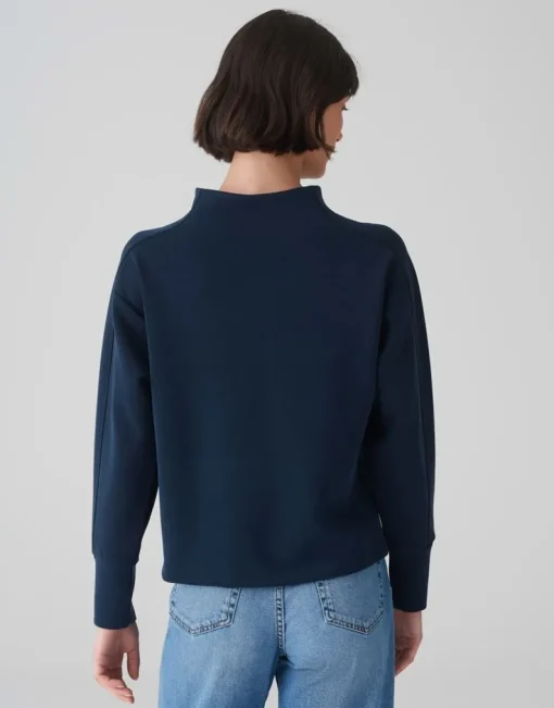 OPUS Damen Pullover Sweatshirt GALONINE Stehkragen Modalmix blau S15 1035394829100