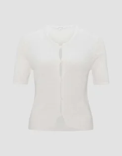 OPUS Flauschiger Cardigan DORLA Slim ECOVERO™ Viskose Mix weiß S14 10270412158254