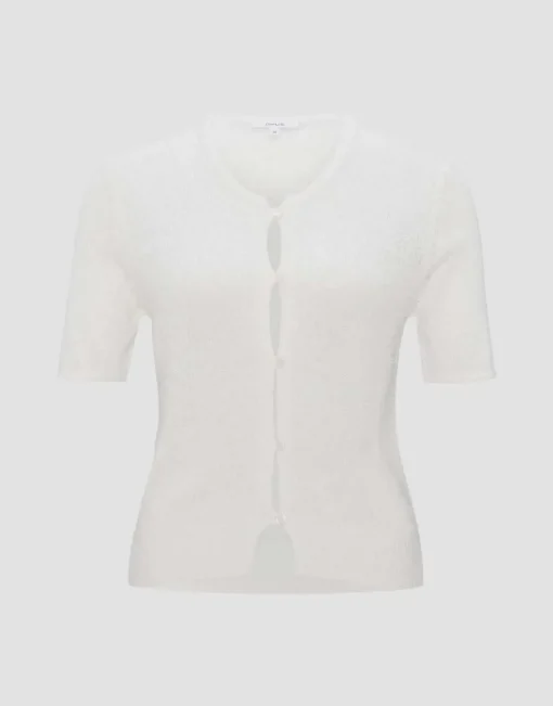 OPUS Flauschiger Cardigan DORLA Slim ECOVERO™ Viskose Mix weiß S14 10270412158254