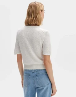 OPUS Flauschiger Cardigan DORLA Slim ECOVERO™ Viskose Mix weiß S14 10270412158254