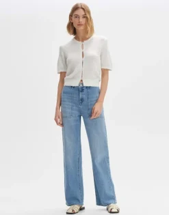 OPUS Flauschiger Cardigan DORLA Slim ECOVERO™ Viskose Mix weiß S14 10270412158254