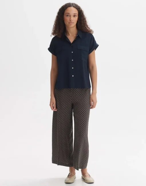 OPUS Hemdbluse FITARA Boxy Fit aus ECOVERO™ Viskose Mix S24 10300111503100