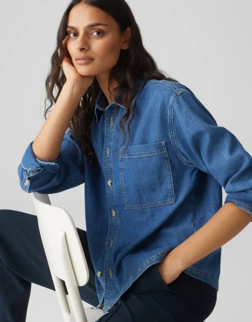 OPUS Jeansbluse FELYN blau S15 10383312978315
