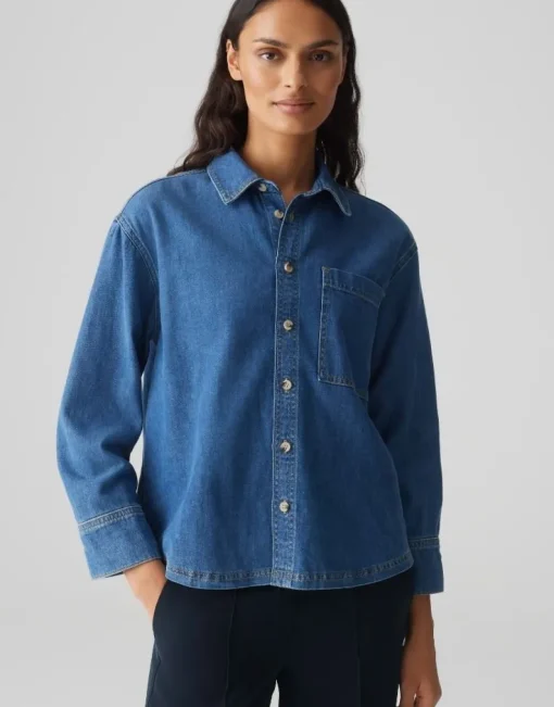 OPUS Jeansbluse FELYN blau S15 10383312978315