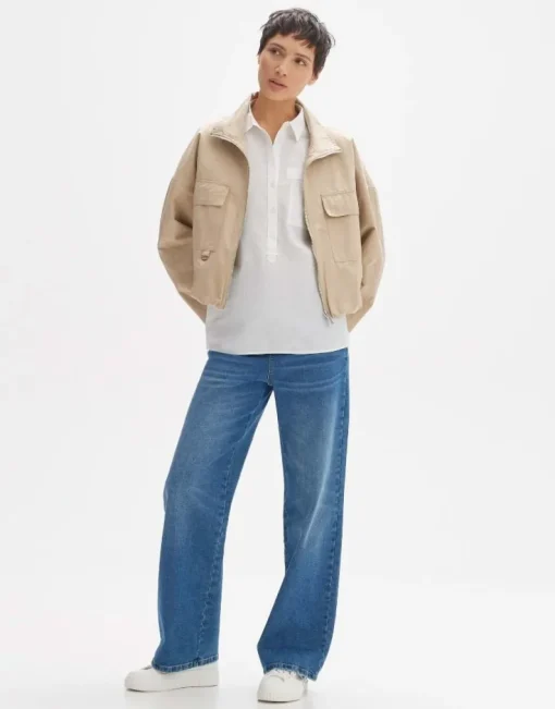 OPUS Kurzjacke HANNEKA Loose im Utility Look beige S14 10259812071242