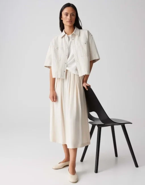 OPUS Midirock RONNA in luftig leichter A-Linie Creme S15 10400113071316