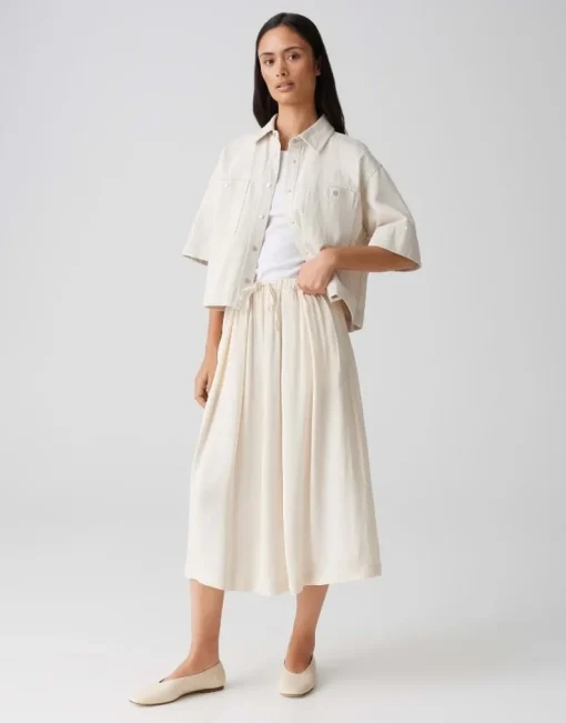 OPUS Midirock RONNA in luftig leichter A-Linie Creme S15 10400113071316