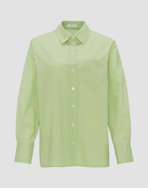 OPUS Oversize Bluse Fabino aus BCI Cotton grün S14 1024709323100