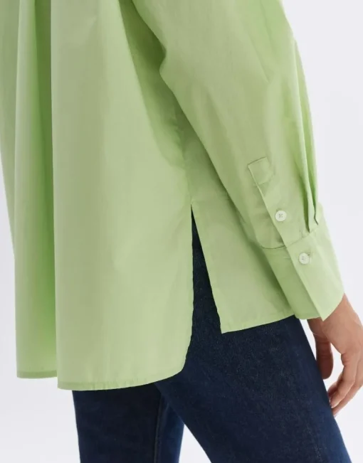OPUS Oversize Bluse Fabino aus BCI Cotton grün S14 1024709323100