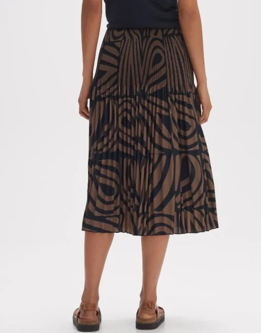 OPUS Plisseerock RIBANE DESERT A-Linie Print braun S14 2455912282100