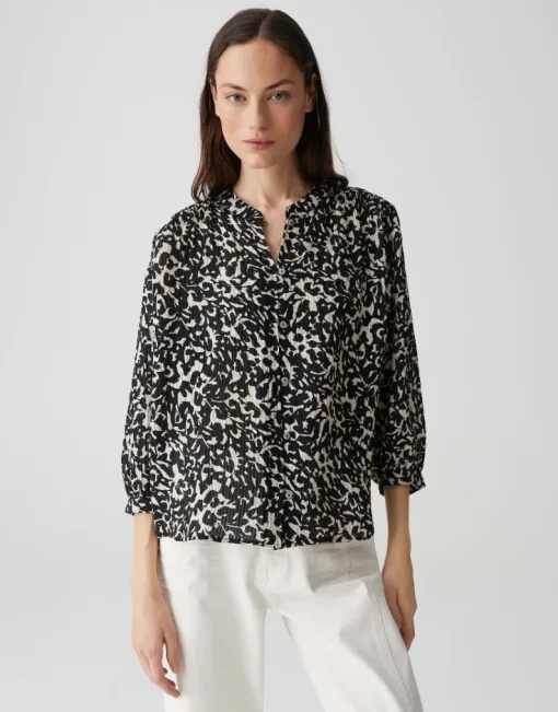 OPUS Printbluse FAMELIA schwarz/beige S15 10397513054100