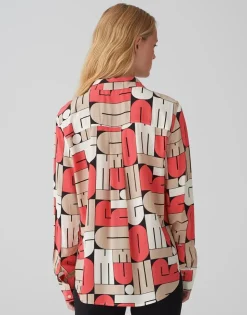 OPUS Printbluse FUMIRA Viskose rot S15 10348912719306