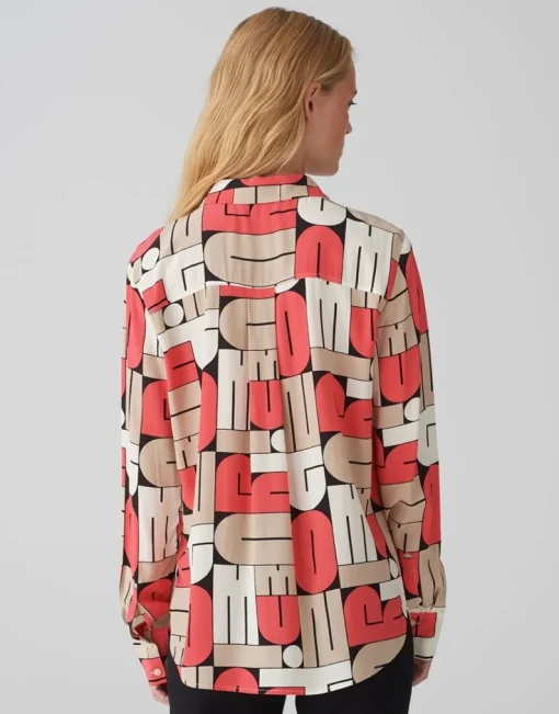 OPUS Printbluse FUMIRA Viskose rot S15 10348912719306