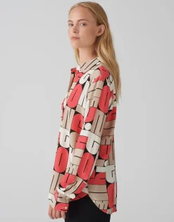 OPUS Printbluse FUMIRA Viskose rot S15 10348912719306