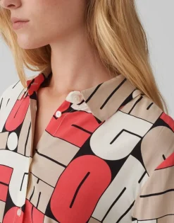 OPUS Printbluse FUMIRA Viskose rot S15 10348912719306