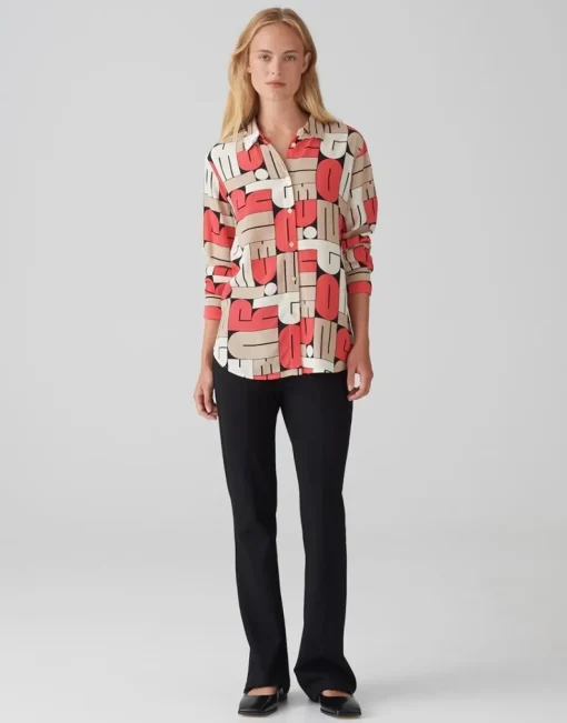 OPUS Printbluse FUMIRA Viskose rot S15 10348912719306