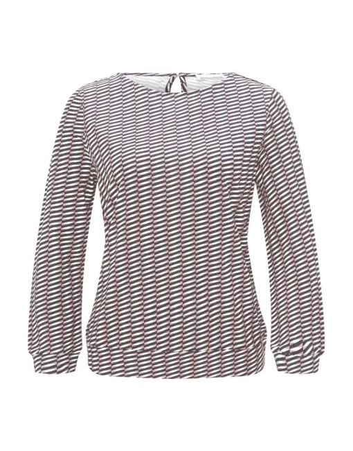 OPUS Printshirt SUSTA braun/blau S15 10373412903323