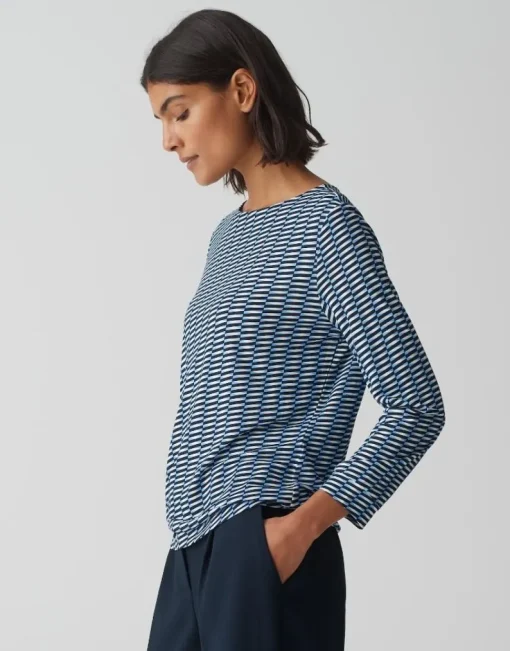 OPUS Printshirt SUSTA braun/blau S15 10373412903323