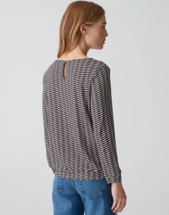 OPUS Printshirt SUSTA braun/blau S15 10373412903323