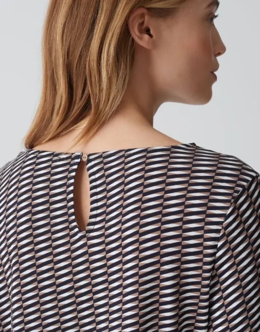 OPUS Printshirt SUSTA braun/blau S15 10373412903323
