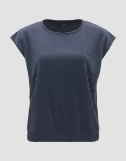 OPUS Rippshirt SONSAI Regular Modal Mix blau S14 1028695735100