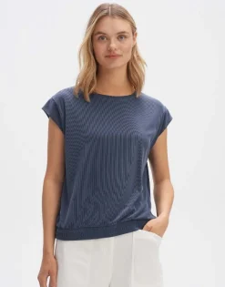 OPUS Rippshirt SONSAI Regular Modal Mix blau S14 1028695735100