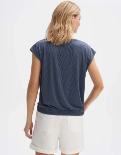 OPUS Rippshirt SONSAI Regular Modal Mix blau S14 1028695735100