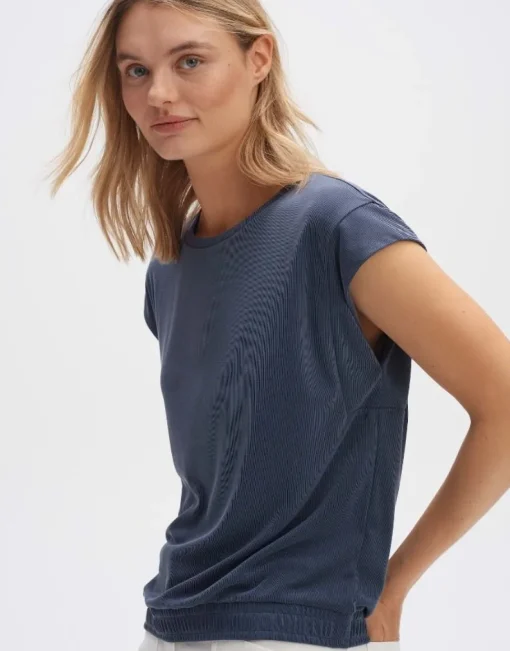 OPUS Rippshirt SONSAI Regular Modal Mix blau S14 1028695735100
