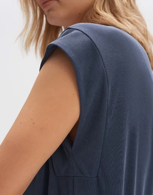 OPUS Rippshirt SONSAI Regular Modal Mix blau S14 1028695735100